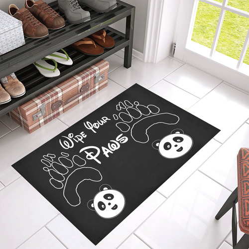 Wipe Your Paws Panda Azalea Doormat 30" x 18" (Sponge Material)