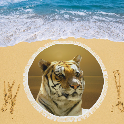 Golden Tiger Circular Beach Shawl 59"x 59"