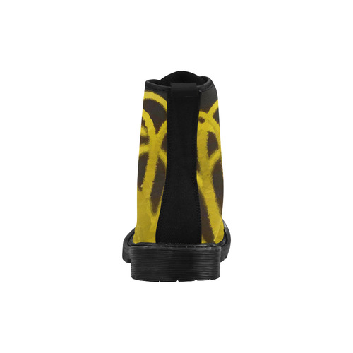 Yellow Flower Low Poly Floral Triangle Art Martin Boots for Women (Black) (Model 1203H)