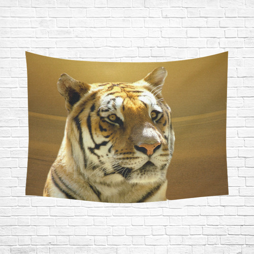 Golden Tiger Cotton Linen Wall Tapestry 80"x 60"