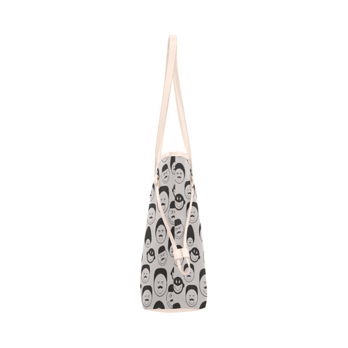 black and white emotion faces Clover Canvas Tote Bag (Model 1661)