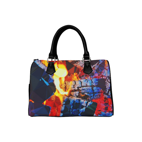 Fire Low Poly Geometric Triangle Art Boston Handbag (Model 1621)