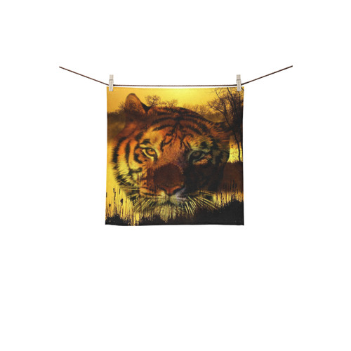 Tiger Face Square Towel 13“x13”
