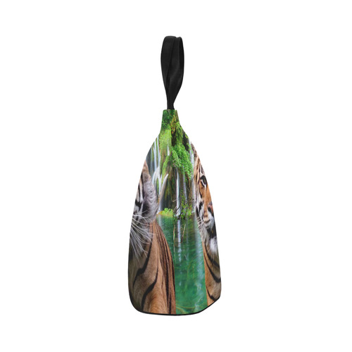 Tiger and Waterfall Nylon Lunch Tote Bag (Model 1670)