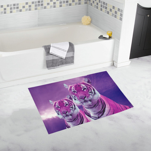 Purple Tigers Bath Rug 20''x 32''