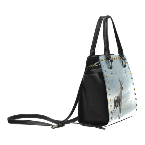 lonesome reindeer Rivet Shoulder Handbag (Model 1645)