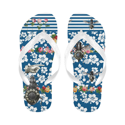 Rotary Bugs on the Canal Flip Flops for Men/Women (Model 040)