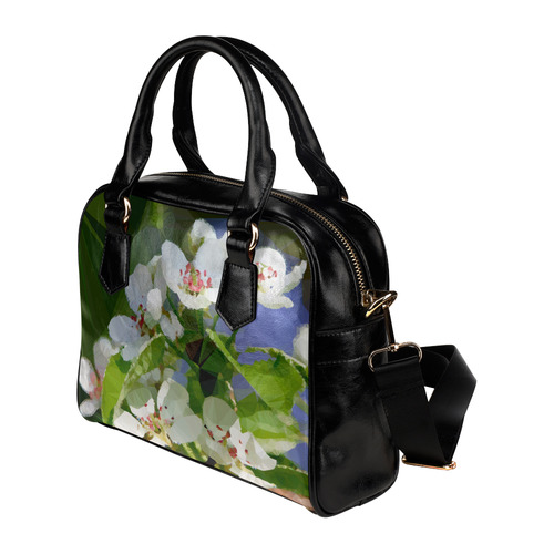 Blossoming Apple Tree Low Poly Floral Triangles Shoulder Handbag (Model 1634)