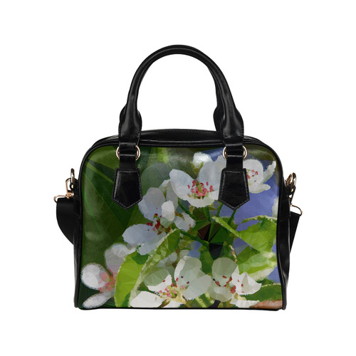 Blossoming Apple Tree Low Poly Floral Triangles Shoulder Handbag (Model 1634)