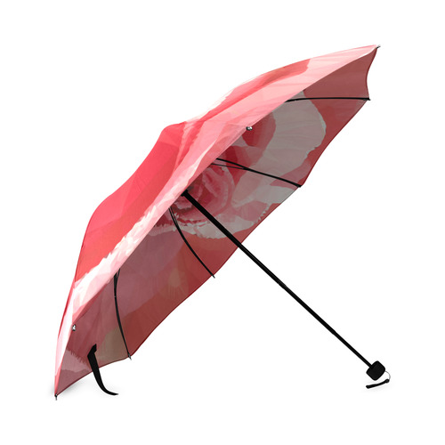 Pink Rose Low Poly Geometric Floral Triangles Foldable Umbrella (Model U01)