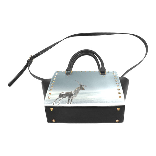 lonesome reindeer Rivet Shoulder Handbag (Model 1645)