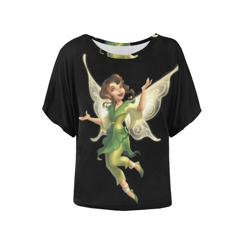 GREEN FAIRY Women's Batwing-Sleeved Blouse T shirt (Model T44)