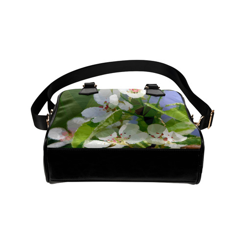 Blossoming Apple Tree Low Poly Floral Triangles Shoulder Handbag (Model 1634)