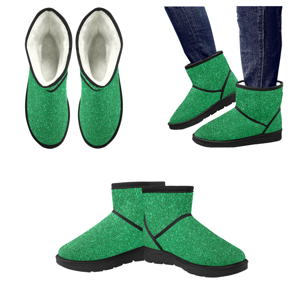 green glitter boots