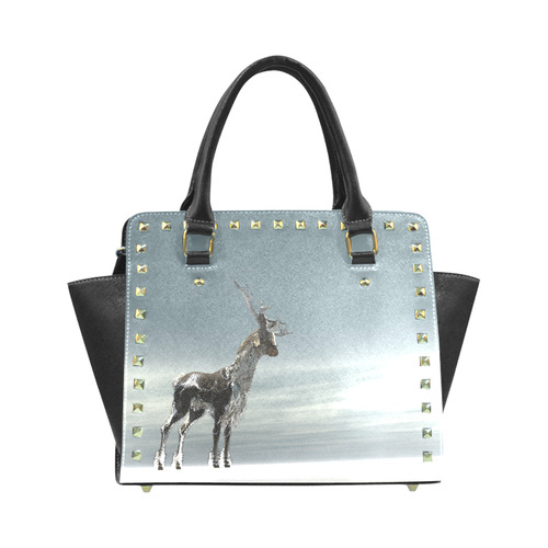 lonesome reindeer Rivet Shoulder Handbag (Model 1645)