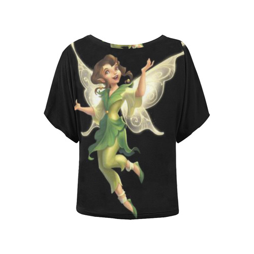 GREEN FAIRY Women's Batwing-Sleeved Blouse T shirt (Model T44)