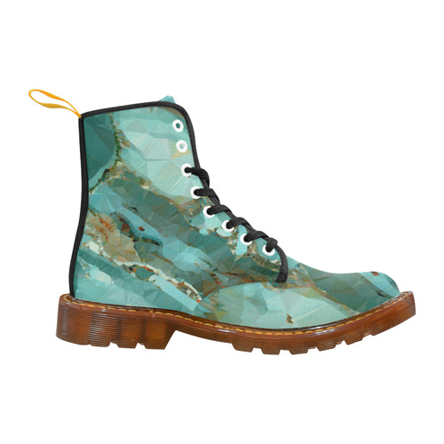 Blue Green Geode Low Poly Triangles Martin Boots For Women Model 1203H ID D2088167