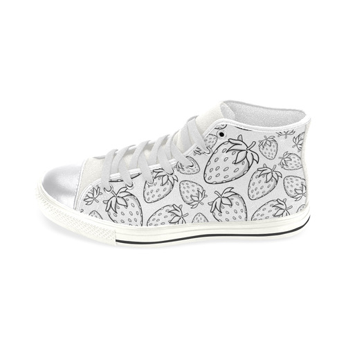 Ghostberries on white Women's Classic High Top Canvas Shoes (Model 017)