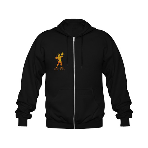 Strong Herkules loves Beer Gildan Full Zip Hooded Sweatshirt (Model H02)