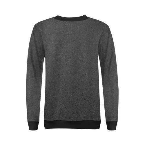 Black Glitter All Over Print Crewneck Sweatshirt for Women (Model H18)