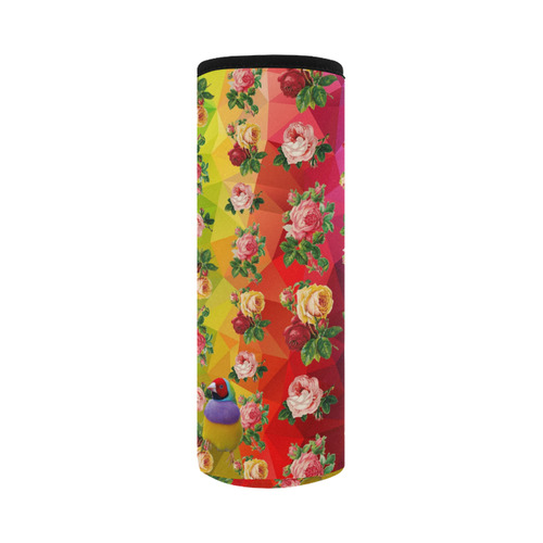 Rainbow Roses Neoprene Water Bottle Pouch/Large