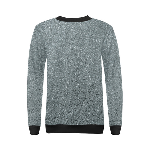 Silver Glitter All Over Print Crewneck Sweatshirt for Women (Model H18)