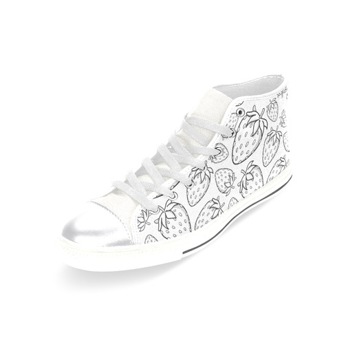 Ghostberries on white Women's Classic High Top Canvas Shoes (Model 017)