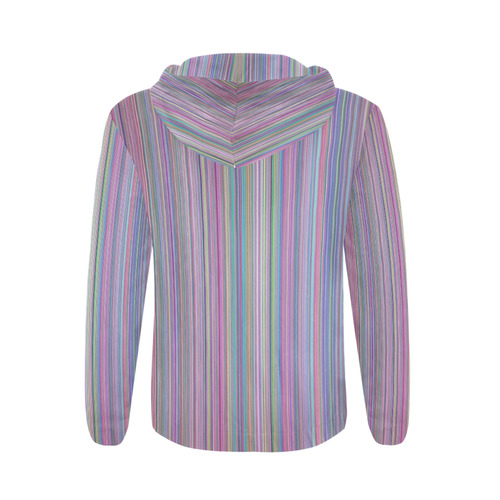 Broken flat screen television rainbow stripe All Over Print Full Zip Hoodie for Men (Model H14)