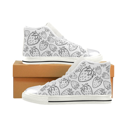 Ghostberries on white Women's Classic High Top Canvas Shoes (Model 017)