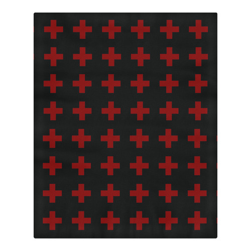 Punk Rock Style Red Crosses Pattern Design 3Piece Bedding Set ID