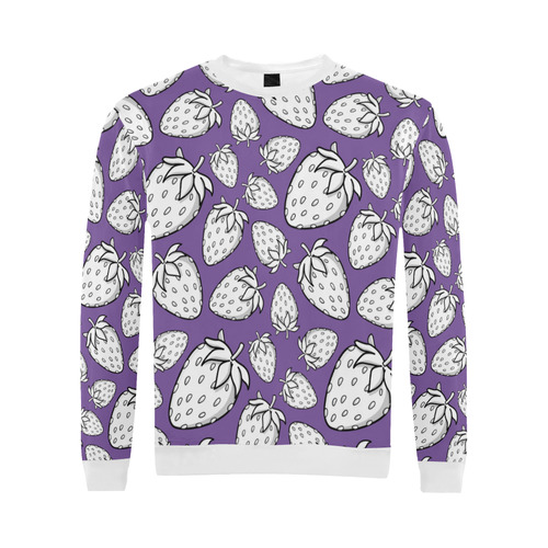 Ghostberries on deep lavender All Over Print Crewneck Sweatshirt for Men (Model H18)