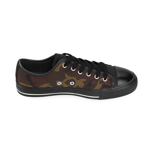 Camo Dark Brown Men's Classic Canvas Shoes (Model 018)