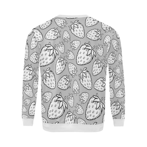 Ghostberries on light grey All Over Print Crewneck Sweatshirt for Men (Model H18)