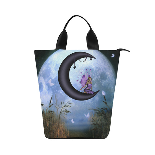 Wonderful fairy on the moon Nylon Lunch Tote Bag (Model 1670)