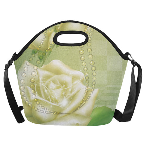 Beautiful soft green roses Neoprene Lunch Bag/Large (Model 1669)