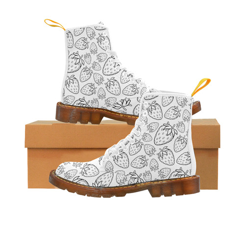 Ghostberries on white Martin Boots For Women Model 1203H