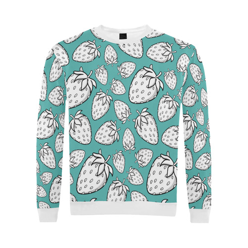 Ghostberries on blue turquoise All Over Print Crewneck Sweatshirt for Men (Model H18)