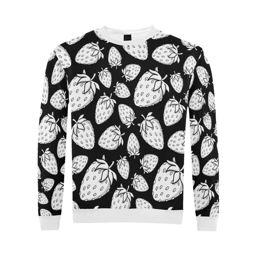 Ghostberries on black All Over Print Crewneck Sweatshirt for Men (Model H18)
