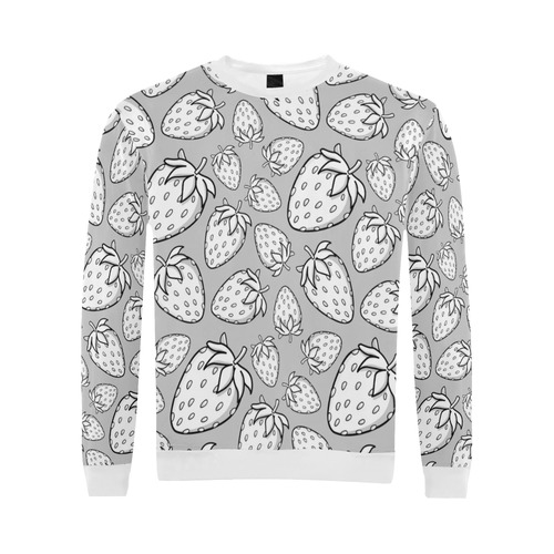 Ghostberries on light grey All Over Print Crewneck Sweatshirt for Men (Model H18)