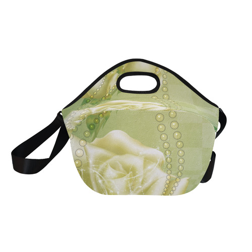 Beautiful soft green roses Neoprene Lunch Bag/Large (Model 1669)