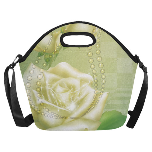Beautiful soft green roses Neoprene Lunch Bag/Large (Model 1669)