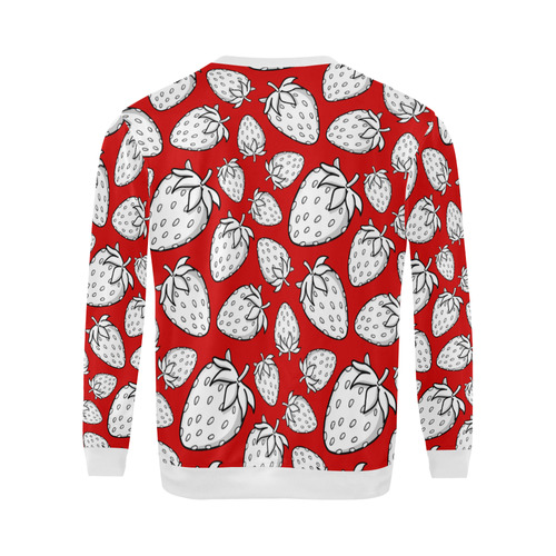 Ghostberries on red All Over Print Crewneck Sweatshirt for Men (Model H18)