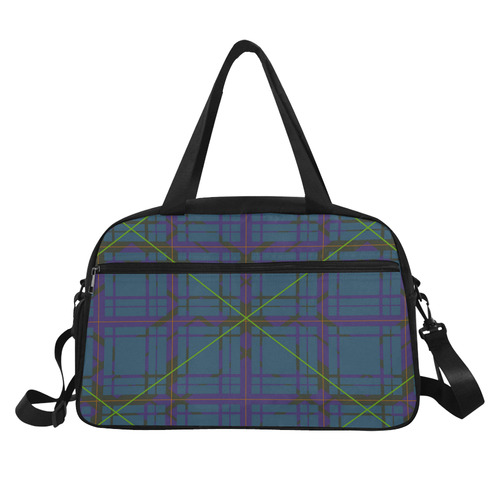 Neon plaid 80's style design Fitness Handbag (Model 1671)