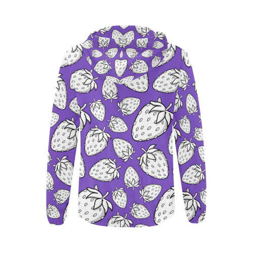 Ghostberries on purple All Over Print Full Zip Hoodie for Women (Model H14)