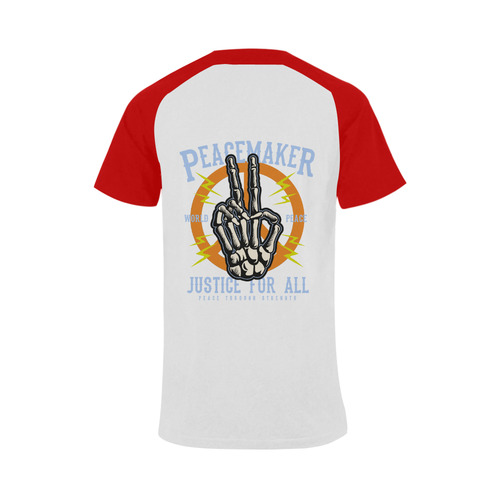 Peace Maker Modern Red Men's Raglan T-shirt Big Size (USA Size) (Model T11)