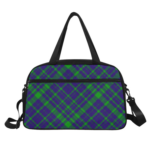 Diagonal Green & Purple Plaid Modern Style Fitness Handbag (Model 1671)