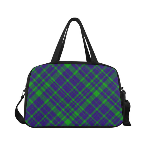Diagonal Green & Purple Plaid Modern Style Fitness Handbag (Model 1671)