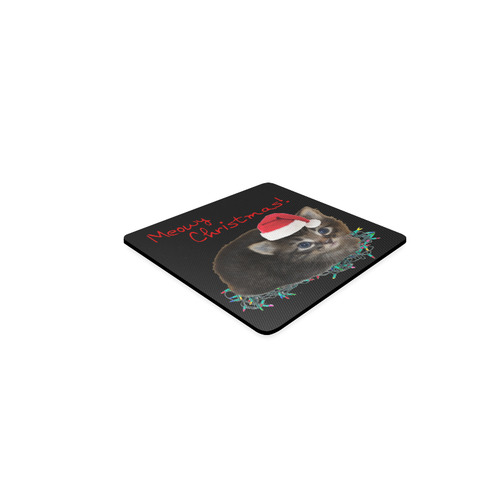 Meowy Christmas kitty Square Coaster