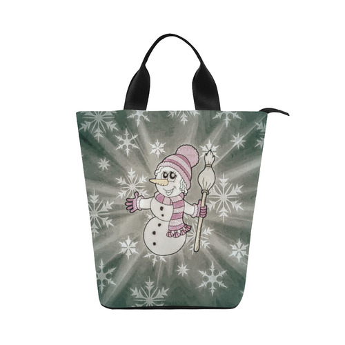Cute Snow Lady by JamColors Nylon Lunch Tote Bag (Model 1670)