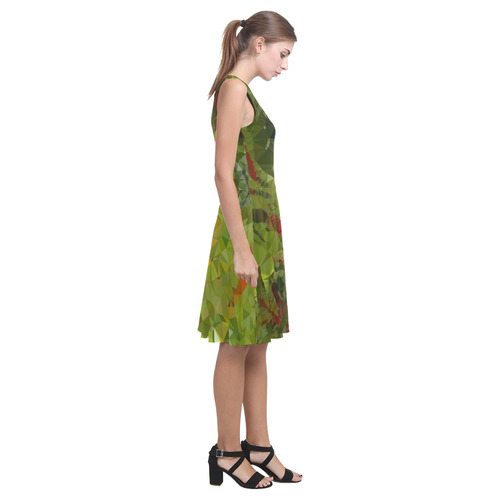 Bamboo Forest Low Poly Geometric Triangles Atalanta Casual Sundress(Model D04)